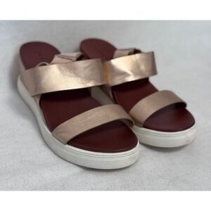 Torrid Rose Gold Metallic Wedge Slingback Sandal Women Size 11.5 Minimalist Chic